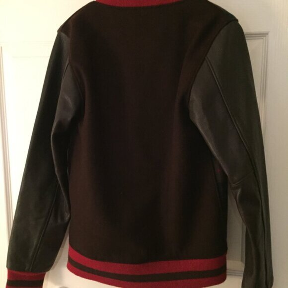 Nike Sportswear Football Club Wool/Leather Varsity Jacket Coat Plaid Men's XS - Picture 6 of 6